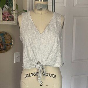 FOREVER 21 Gray Heather Front tied Retro 90s Crop Top Shirt *SMALL*